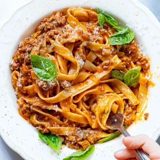 Tagliatelle a la Boloñesa