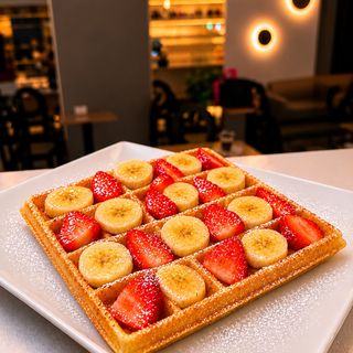 Gofre de Plátano y Fresa