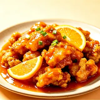 63.Pollo con salsa de naranja