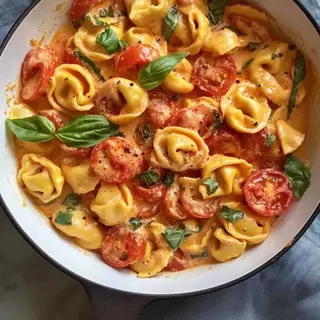 Tortellini de marisco a los cuatro quesos