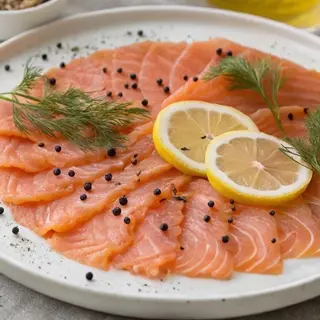 Carpaccio de salmón ahumado