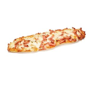 Pan pizza con jamón York y queso.