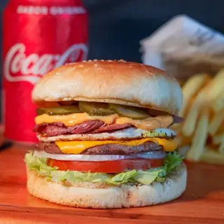 Burger with Cola and french fries