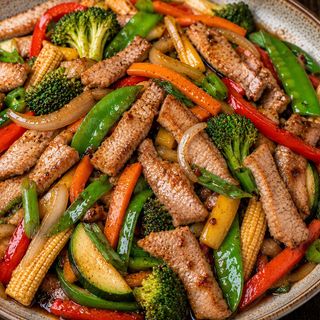 Salteado de Verduras con Cerdo