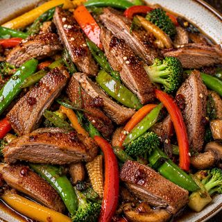 Salteado de Verduras con Pato