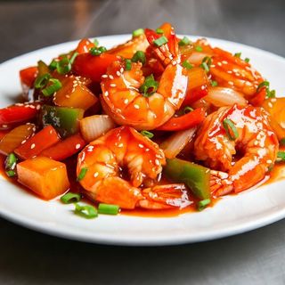 Salteado Agridulce con Langostino