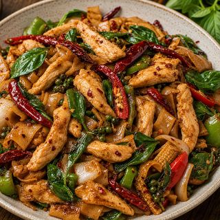 Pad Kee Mao con Pollo