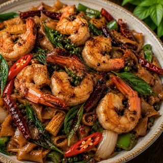 Pad Kee Mao con Langostino