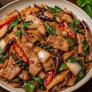 Pad Kee Mao con Cerdo
