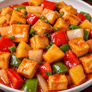 Salteado Agridulce con Tofu