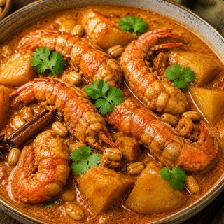 Curry Massaman con Langostino