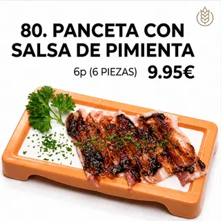 79. Panceta Con Salsa De Ajo (6 Pzs.)