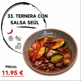 33. Ternera Con Salsa Seúl