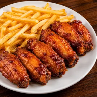 Alitas De Pollo Con Patatas Fritas (5 Uds.)
