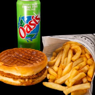Burger Pollo Tasty con Patatas y Bebida 