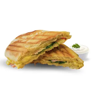 Sándwich A La Plancha Y Salsa De Cilantro