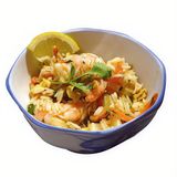 Arroz frito con gambas