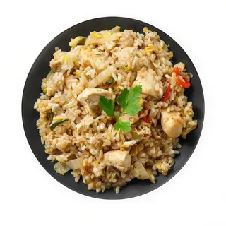 Arroz frito con pollo