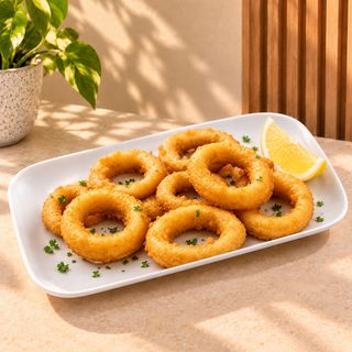 Aros de calamar frito