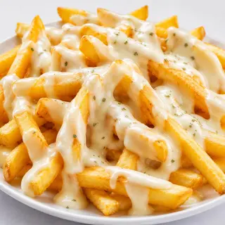 Patatas fritas con salsa de queso