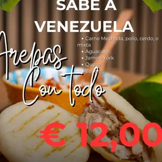 Arepa XL Mixta Carne Mechada + Pollo