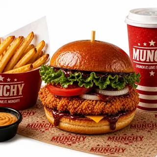 Menú Munchy Chicken Crispy Con Salsa Bbq con miel