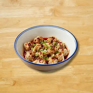Wontons en aceite de chile rojo (estilo Sichuan)