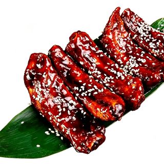 Costillas cantones con salsa dulce