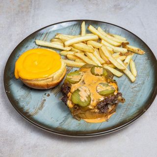 Hamburguesa Detective Cheddar (Fat Smash)