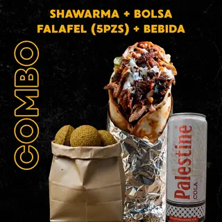 Menú Shawarma + falafel bolsa (5pzs) + Bebida