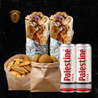 Menú 2P – 2 Shawarmas + Patatas Luxe o Falafel + 2 Bebidas