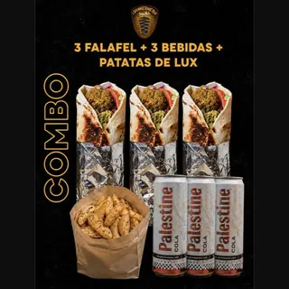 Menú 3 Falafel + Patatas Luxe + 3 Bebida