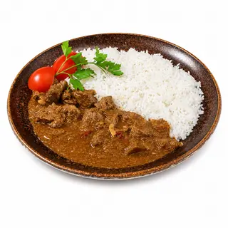 Arroz con goulash de ternera