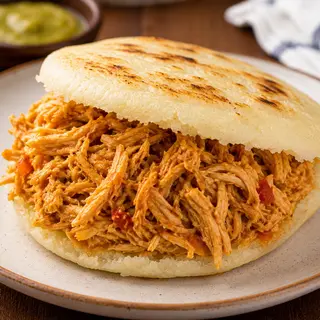 Arepa de pollo desmechado