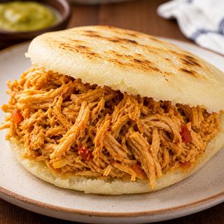 Arepa de pollo desmechado
