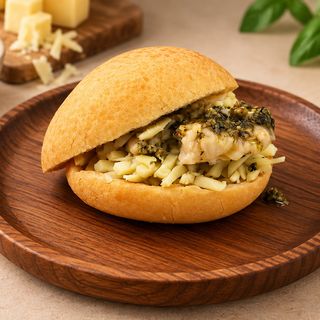 Sándwich De Pão De Queijo — Pollo a la Parrilla, Mozzarella y Pesto (Sin Gluten)