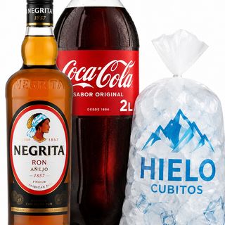 Ron Negrita 70cl+Coca-Cola 2L+ Hielo