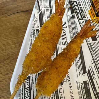 Gamba rebozada (un pincho).