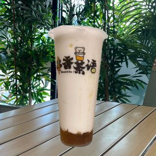 Leche con colágeno de melocotón.