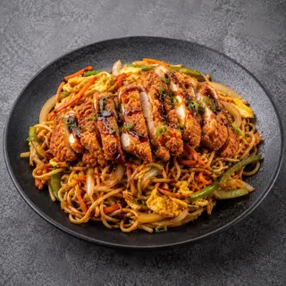 Lumen Fideos fritos con pollo crujiente脆鸡炒面