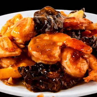 Gambas con setas