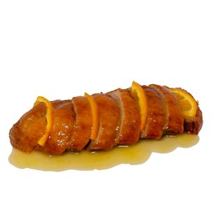 Pato frito con salsa de naranja