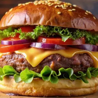 Hamburguesa de ternera o de pollocon queso y Bacon
