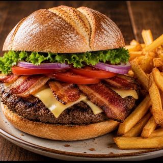 Hamburguesa con bacon y queso