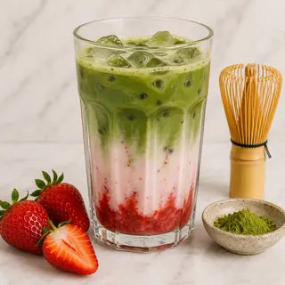 Iced Strawberry Matcha Latte
