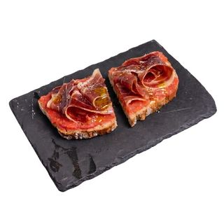Tosta de Jamón ibérico con tumaca y aceite oliva