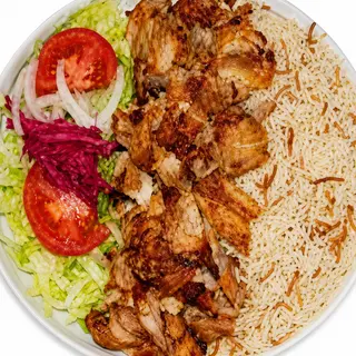 Plato kebab arroz