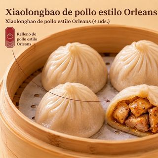 Bollitos al vapor relleno de pollo (4 uds.)