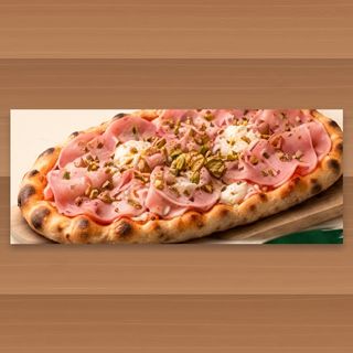 Pinsa Mortadella y Pistacho