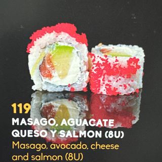119Uramaki De Masago Con Aguacate Y Queso (8 Uds.)